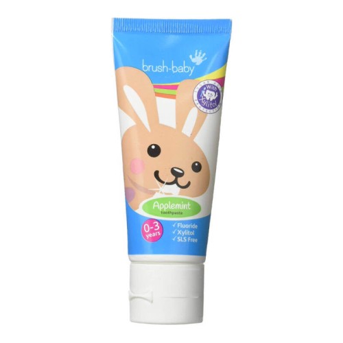 BRUSH-BABY  pasta do zębów dla dzieci  0-3 lat, smak jabłkowo-miętowy (50 ml)