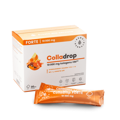 AURA HERBALS - Colladrop Forte, kolagen morski 10000 mg, saszetki 30 szt. 