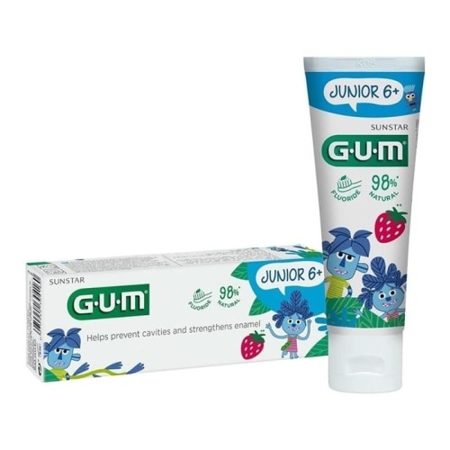 GUM Junior - pasta do zębów dla dzieci w wieku 6+ lat, 50 ml, smak truskawkowy