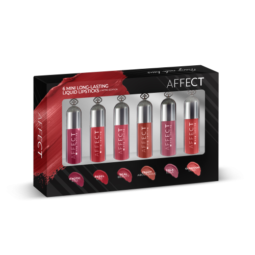 Affect Zestaw pomadek 6 mini long-lasting liquid lipstick