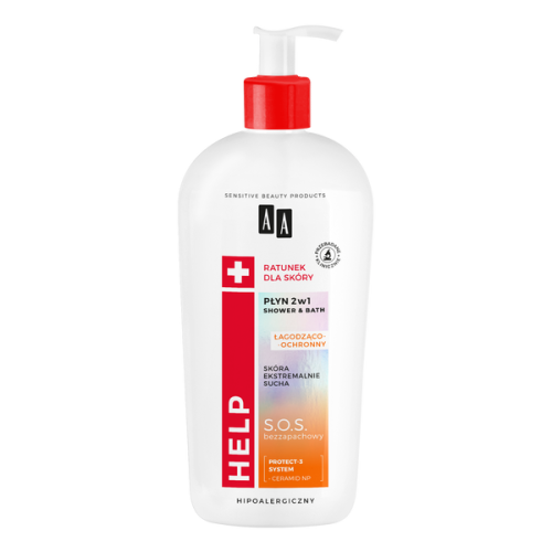 AA Help Płyn 2w1 Shower & Bath łagodząco-ochronny 400 ml