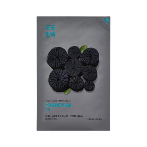 Holika Holika Pure Essence Mask Sheet - Charcoal 23ml - Maska w płachcie z węglem aktywnym do skóry tłustej i problematycznej