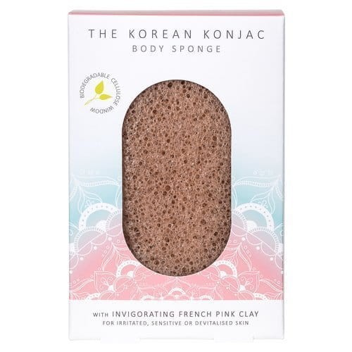 KONJAC -Gąbka Konjac Mandala do ciała z różową glinką do skóry zmęczonej, wrażliwej, odwodnionej