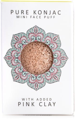 KONJAC -Gąbka Konjac MINI Mandala do twarzy z różową glinką dla cery wrażliwej