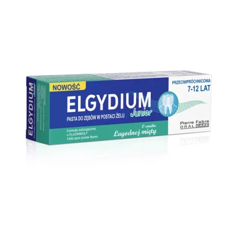 Elgydium Junior, pasta do mycia zębów, łagodna mięta 7-12 lat, 50 ml
