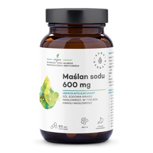 Aura Herbals -  Maślan sodu mikrokapsułkowany 600 mg, kapsułki 90 szt.