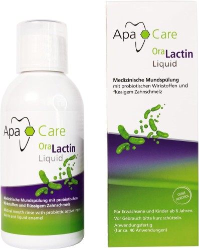 APACARE  ORALACTIN Liquid - remineralizujący płyn do płukania jamy ustnej zawierający nanohydroksyapatyt 200ml