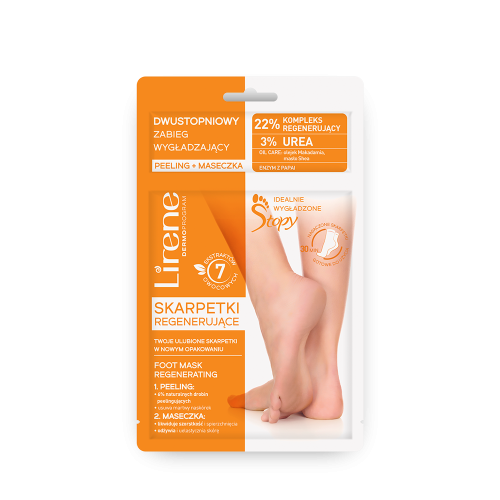 Lirene Skarpetki regenerujące dwustopniowy zabieg wygładzający peeling + maseczka 1 szt.