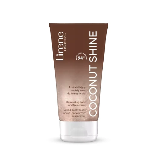 Lirene PERFECT TAN Rozświetlający złocisty krem do twarzy i ciała COCONUT SHINE 150 ml