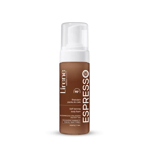 Lirene PERFECT TAN Brązująca pianka do ciała z organiczną wodą kokosową ESPRESSO 150 ml