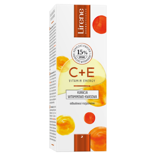 Lirene C+E  kuracja witaminowo-kwasowa do twarzy na noc, 30 ml