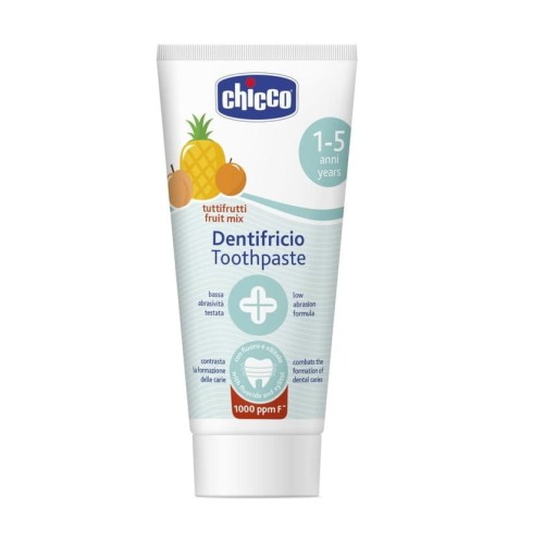 Chicco Toothpaste Pasta do zębów z fluorem 1000ppm o smaku wieloowocowym 1-5l 50ml   E1  