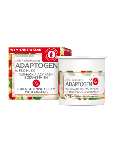 FLOSLEK - ADAPTOGEN Wzmacniający krem z żeń-szeniem na dzień - refill 50 ml