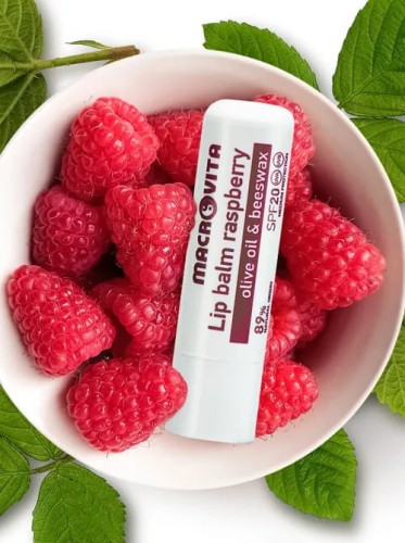 MACROVITA balsam do ust z oliwą i woskiem pszczelim SPF20 Malina 4.8g