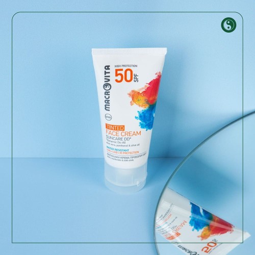 MACROVITA krem DD* do opalania twarzy SPF50 (lekko barwiony) bio-aloes, panthenol i bio-oliwa 50ml