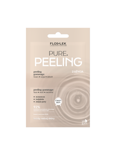 FLOSLEK - PURE peeling-gommage twarz, szyja dekolt 2x4 ml