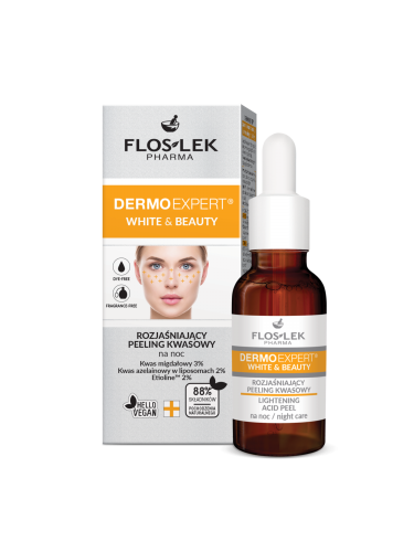 FLOSLEK - DERMO EXPERT® WHITE & BEAUTY® Rozjaśniający peeling kwasowy na noc 30 ml