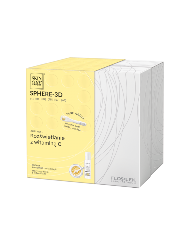 FLOSLEK - SKIN CARE EXPERT® SPHERE-3D Zestaw Sferyczny krem z witaminą C i Koncentrat z witaminą C