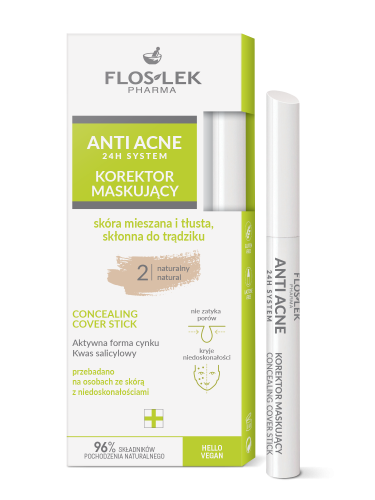 FLOSLEK - ANTI ACNE 24H System Korektor maskujący naturalny 2