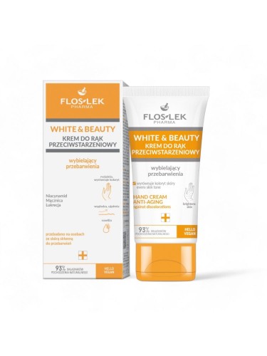 FLOSLEK - WHITE & BEAUTY Krem do rąk przeciwstarzeniowy wybielający przebarwienia 45ml