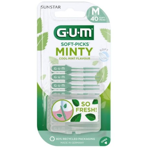 GUM Soft Picks Comfort Flex MINT M - elastyczne wykałaczki o smaku miętowym 40 szt.