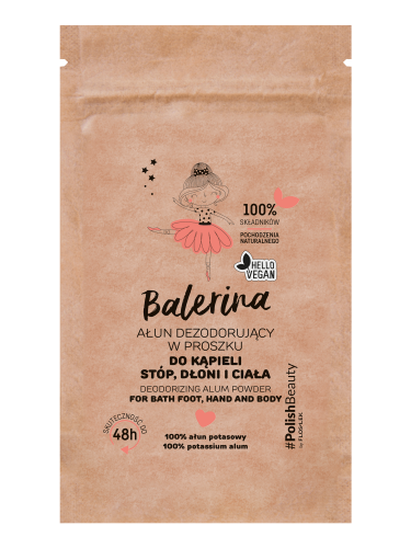 FLOSLEK - BALERINA Ałun potasowy w proszku do stóp, dłoni i ciała 25g
