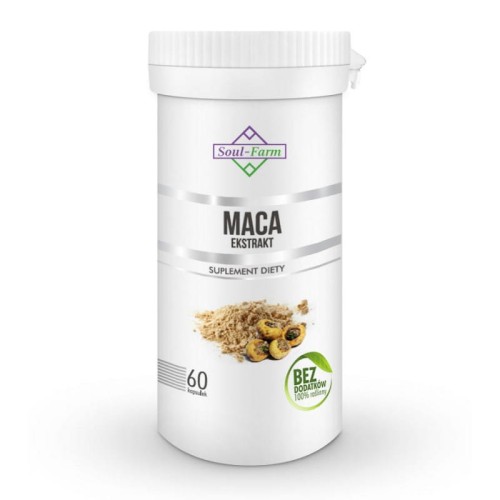 MACA EKSTRAKT 4:1 Z KORZENIA, 60 KAPSUŁEK PREMIUM / SOUL-FARM E1  11/08/2025 