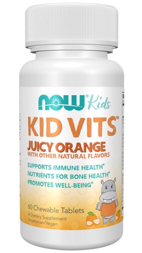 NOW FOODS Kid Vits Juicy Orange - Witaminy i minerały dla dzieci Kid Vits Smak pomarańczowy (60 tabl.)