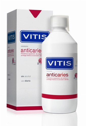 VITIS ANTICARIES - płyn do płukania jamy ustnej zapobiegający powstawaniu próchnicy oraz chroniący przed kwasową erozją szkliwa 500ml