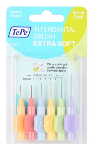 TEPE EXTRA SOFT - SZCZOTECZKI MIĘDZYZĘBOWE 6 SZT MIX