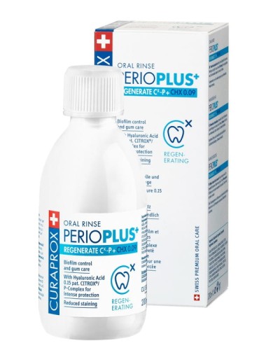 Curaprox Perio Plus + Regenerate - Plyn do płukania ust z CHX 0,09% i CITROX® / P Complex (200 ml)