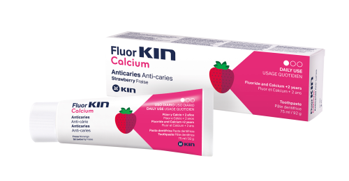 KIN FluorKIN Calcium truskawkowa pasta do zębów dla dzieci  z fluorem i wapniem 75ml