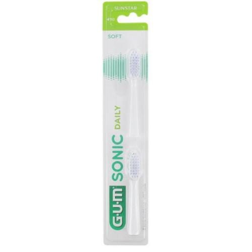 GUM SONIC DAILY - końcówki do szczoteczki sonicznej GUM BIAŁE 2 szt.