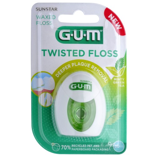 Nić GUM TWISTED FLOSS 30m MINTY GREEN TEA 
