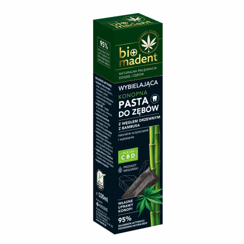 Bio Madent Konopna Wybielająca Pasta Do Zębów Z Węglem Drzewnym Z Bambusa 100ml