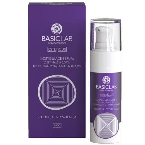 Basiclab Esteticus - Korygujące Serum z Retinalem 0,07%, Fitosfingozyną i Karnozyną 2.0 Redukcja i Stymulacja 30ml