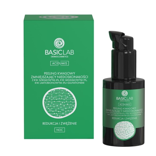 BasicLab Acidumis Redukcja i Zwężenie - Zmniejszający Niedoskonałosci Peeling Kwasowy 30ml