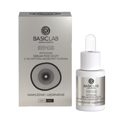 BasicLab Esteticus peptydowe serum pod oczy z 10% argireline i kofeiną Nawilżenie i Ujędrnienie 15ml