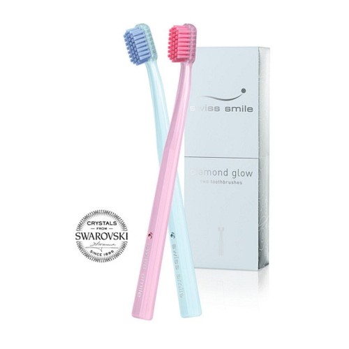 Swiss Smile Diamond Glow  - zestaw dwóch ultra miękkich szczoteczek z kryształami swarovskiego