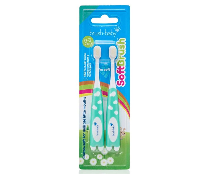 Brush-Baby SOFT BRUSH - pierwsza szczoteczka (0-3lat) - 2szt.