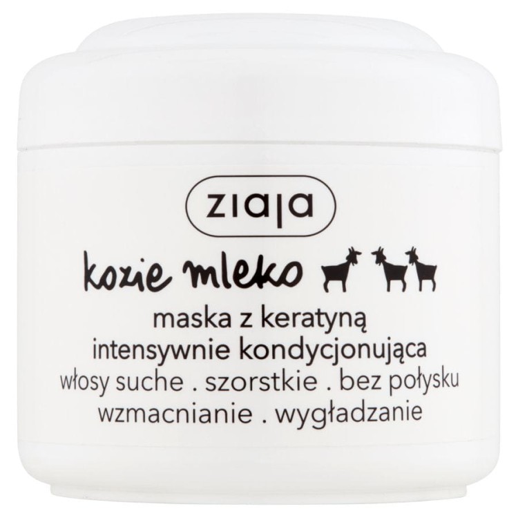 5901887032588-1 Ziaja Kozie Mleko maska do włosów intensywnie kondycjonująca z keratyną włosy szorstkie bez połysku 200ml (P1)