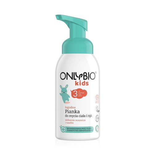 5902811789004-1 OnlyBio Kids łagodna pianka do mycia ciała i rąk od 3. roku życia 300ml (P1)