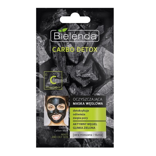 5902169022525-1 Bielenda Carbo Detox oczyszczająca maska węglowa dla cery mieszanej i tłustej 8g (P1)