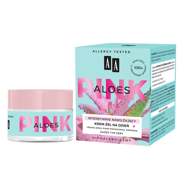 AA Aloes Pink Krem intensywnie nawilżający żelowy na dzień 50 ml