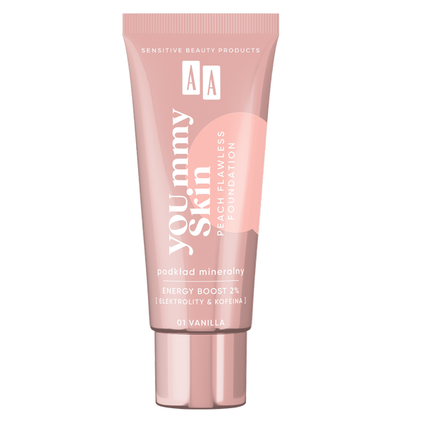 AA YOU.mmy Skin Peach Flawless Foundation podkład mineralny 01 Vanilla 30 ml